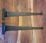 Mat Black, Wrought Iron 18" Penny End Tee Hinges (VFB30)